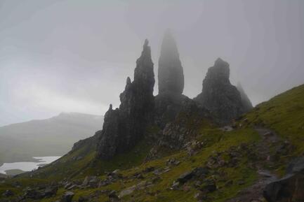 Old Man Of Storr Silhouetted Against Mist